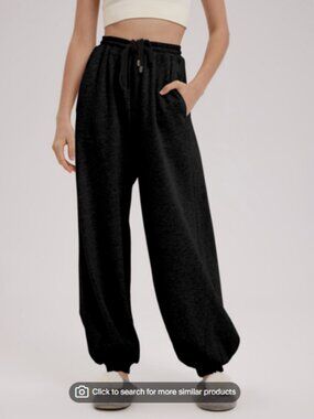 Nap Loungewear Balloon Cotton Sweatpants Black Size Medium